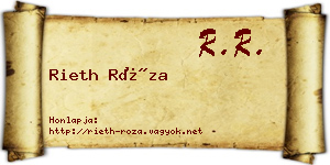 Rieth Róza névjegykártya